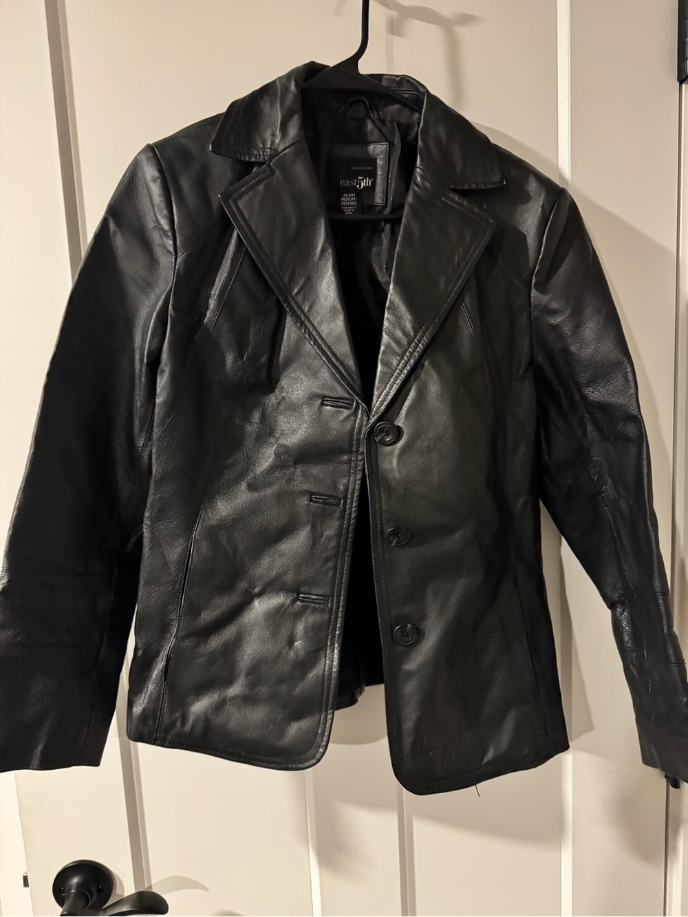 East 5th Black Leather Women's Blazer Jacket